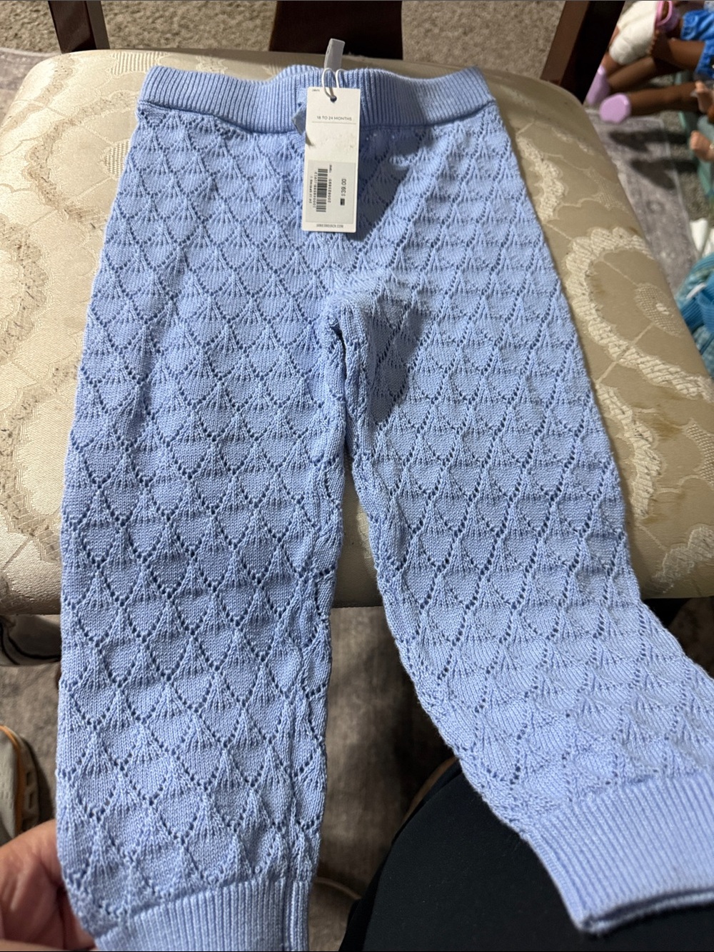 Janie and Jack Light Blue Knit Leggings